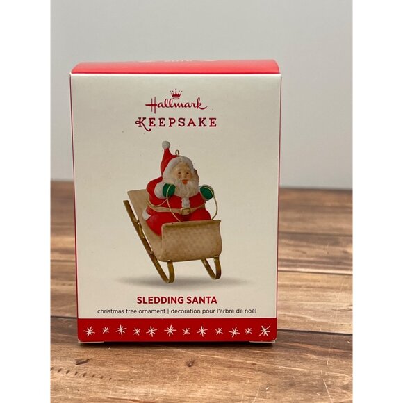 HTF 2016 HALLMARK KEEPSAKE ORNAMENT QG01454 SLEDDING SANTA BY KRISTINA GAUGHRAN - Picture 2 of 10